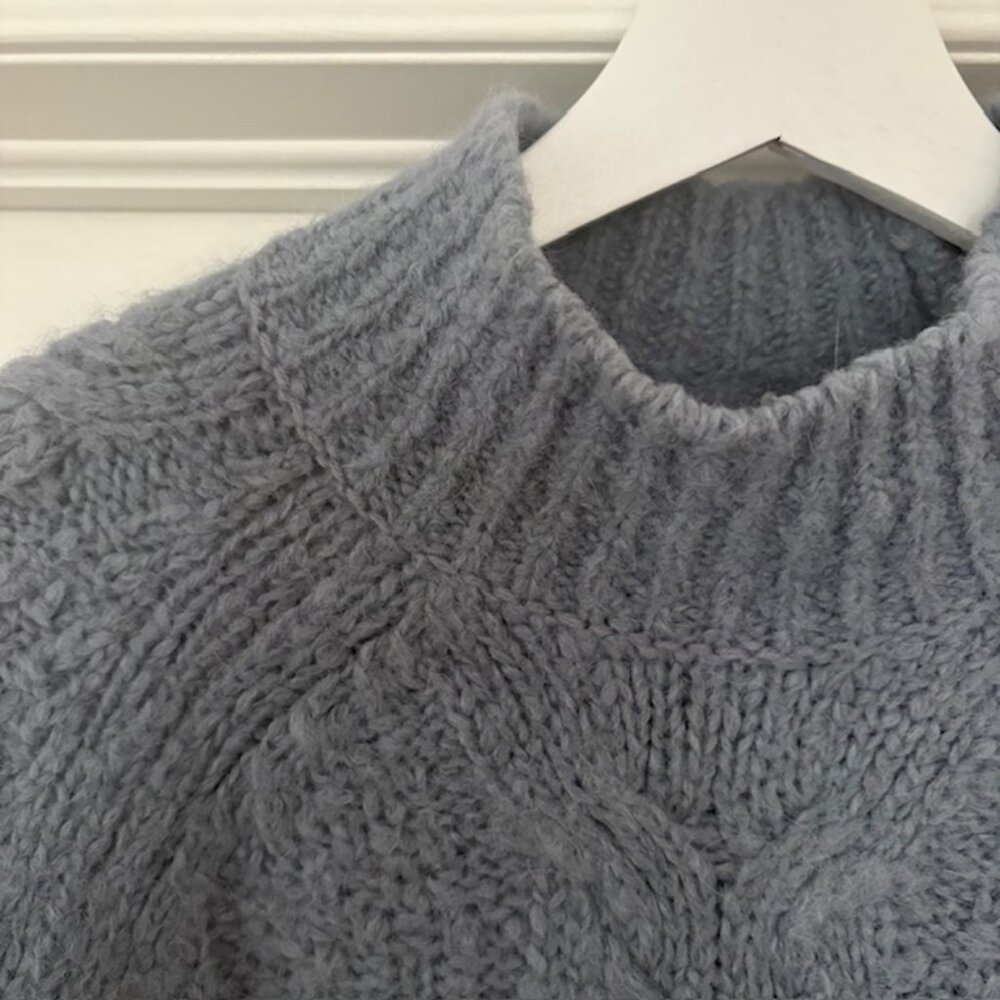 Sunday Best pale blue/grey cropped sweater - Picture 2 of 2